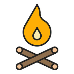 Poster - Firewood Line Color Icon