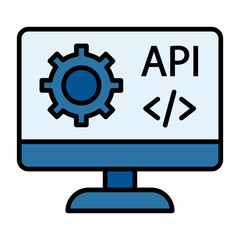 Canvas Print - Web API Line Color Icon