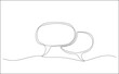© Volha - Continuous one line drawing of couple speech bubbles. Single line object editable stroke. Online conversation chat cloud. Minimalist graphic hand drawing linear vector illustration