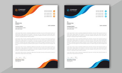 Wall Mural - modern business letterhead design template. modern company letterhead template. modern corporate let