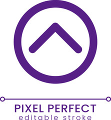 Poster - Upward direction arrow pixel perfect RGB color ui icon. Webpage element. Simple filled line element. GUI, UX design for mobile app. Vector isolated pictogram. Editable stroke. Poppins font used