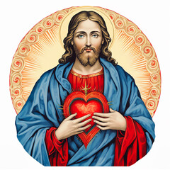 Wall Mural - Sacred Heart of the Lord. AI generativ.