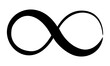 Infinity symbol hand painted with grunge brush stroke and black paint. Png clipart isolated on transparent background