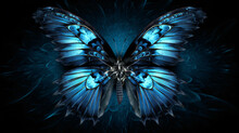 Blue Butterfly With Color Transitions
