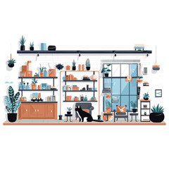 Poster - Shop building interior vector isolated