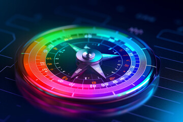 Poster - An illustration of a compass pointing to different data sources, highlighting the role of data management and integration in providing accurate. Generative AI technology.