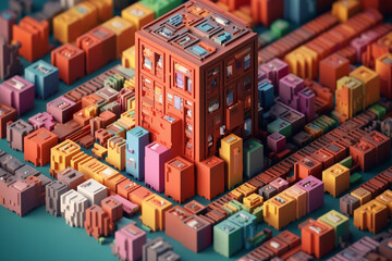 Poster - An illustration of data as building blocks being assembled, emphasizing how data management and integration Generative AI technology.