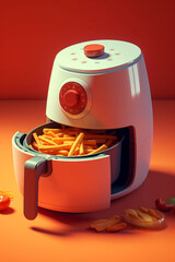 Poster - A versatile air fryer with multiple cooking functions, enabling users to enjoy crispy and healthier versions of their favorite fried foods.  Generative AI technology.