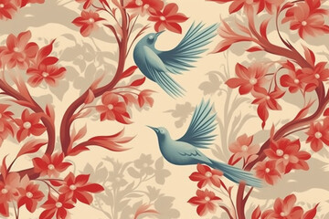 Wall Mural - Seamless and repeating pattern. AI generative