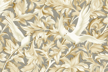 Wall Mural - Seamless and repeating pattern. AI generative