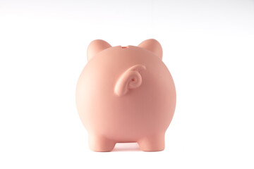 pig dollar money saving box account on white background with invest, saving, money and business retirement concept