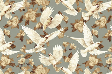 Wall Mural - Seamless and repeating pattern. AI generative