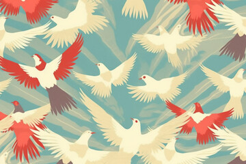 Wall Mural - Seamless and repeating pattern. AI generative