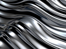 Wave Aluminium Steel Metal Sheet Industry Wall Texture Pattern Background Wall. Ai Generative Illustration.