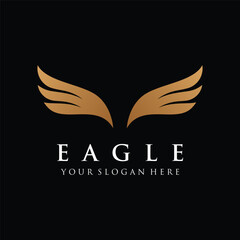 Fototapete - Simple eagle bird logo template design with creative idea.Vector illustration.