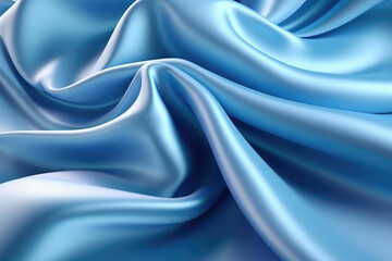 Levitating Cloth: Abstract Blue Silk Drapery Layers