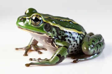 Wall Mural - Green frog on a white background. Generative AI