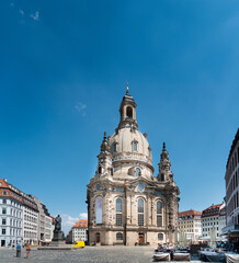 Wall Mural - Cityscape. Dresden city panorama. Church of Our Lady in Dresden