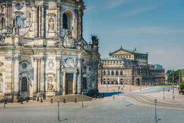 Wall Mural - Cityscape. Dresden city panorama. View of the buildings.