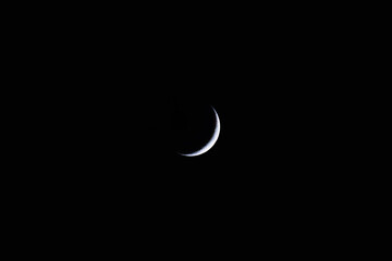 Night moon with black background.