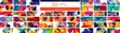 © antishock - Mega collection of funny bright colorful geometric patterns. Backdrop bundle for wallpaper, banner, background, landing page, wall art, invitation, print, posters