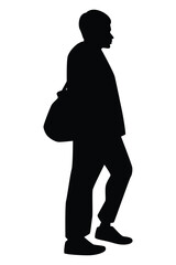 Wall Mural - Man silhouette vector on white background ,people in black and white, illustration for creative content.