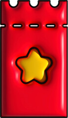 Wall Mural - red coupon for discount and promotion offer tag 3d icon, sale and retail commercial concept.