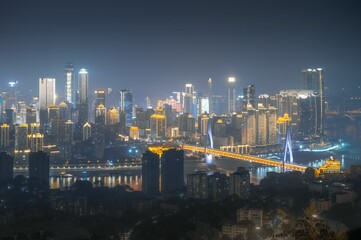 Poster - Illuminated modern city at night