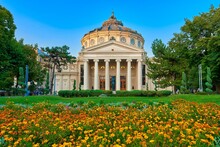 Mesmerizing Shot Of The Romanian Athenaeum, A Concert Hall In The Center Of Bucharest, Romania