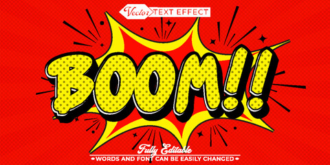 Pop Art Boom Vector Editable Text Effect Template