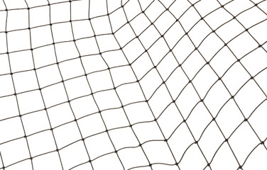 Football or tennis net. Rope mesh on a white background close-up