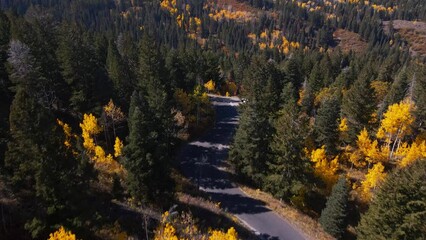 Wall Mural - Stunning and colorful drone footage of the Alpine Loop in Utah during the fall