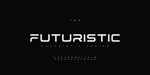 futuristic font alphabet letters. future logo typography. creative minimalist typographic design. cr