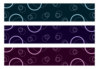 Wall Mural - Collection or set of horizontal banners of various colors with patterns of circular shapes