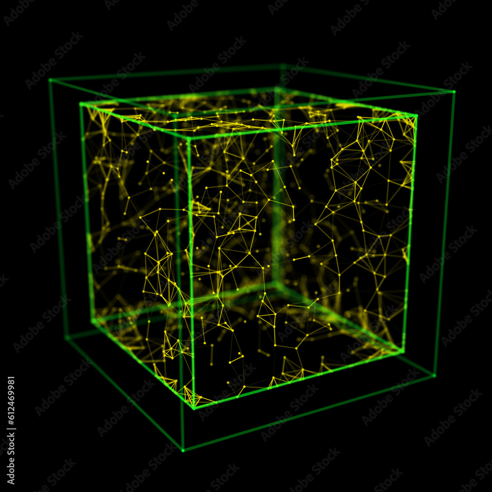Cube abstract structure of network technology. Infinity style texture ...