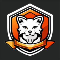 Wall Mural - Emblem shield dog logo design. esport logo