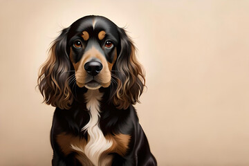 Wall Mural - Cocker Spaniel on beige background