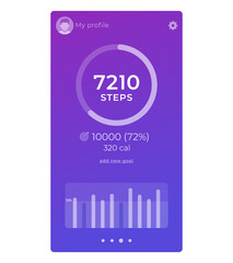 Poster - Fitness app, activity tracker and step counter ui, mobile interface design