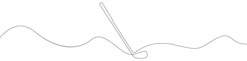 Poster - Hockey stick line continuous drawing vector. One line Bandy  icon vector background. Hockey stick icon. Continuous outline of a Hockey stick.
