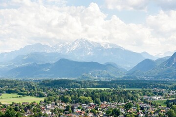 Canvas Print - Beautiful shot of a mountainous landscape of Salzburg, Austria