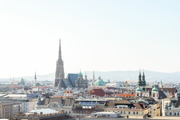 Sticker - Vienna cityscape with St. Stephen's Cathedral in the background, Austria