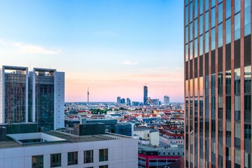 Canvas Print - Architecture in Vienna at sunrise, Austria