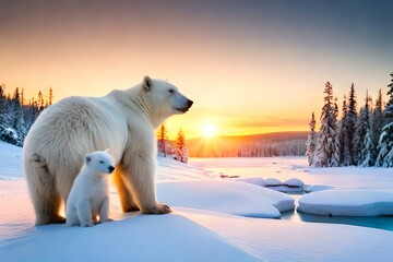 polar bear on ice