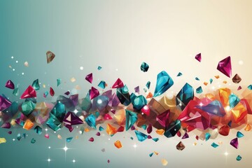 Wall Mural - a bunch of colorful diamonds flying through the air, generative AI