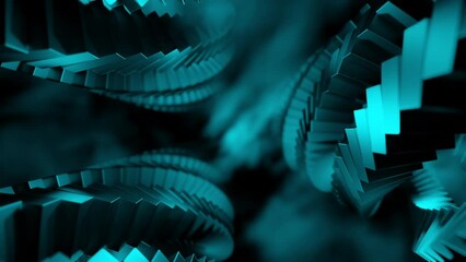Poster - Spiral pillars with rotating background. Design. Dizzying animation with moving columns of spirals. 3D animation in style of abstract dream with geometric shapes
