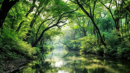  river in the forest by AI