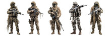 Set Of Snipers Isolated On Transparent Background - Fictional Person, Generative AI