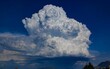 Scenic shot of cumulonimbus clouds in the blue sky
