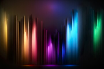 Abstract wave lines pattern dynamic colorful light flowing isolated on black background. Vector illustration design element in concept of music, party, technology, modern,