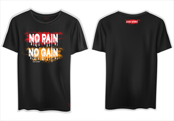 Poster - Digital render of a simple black graphic t-shirt with a no pain no gain motivational print